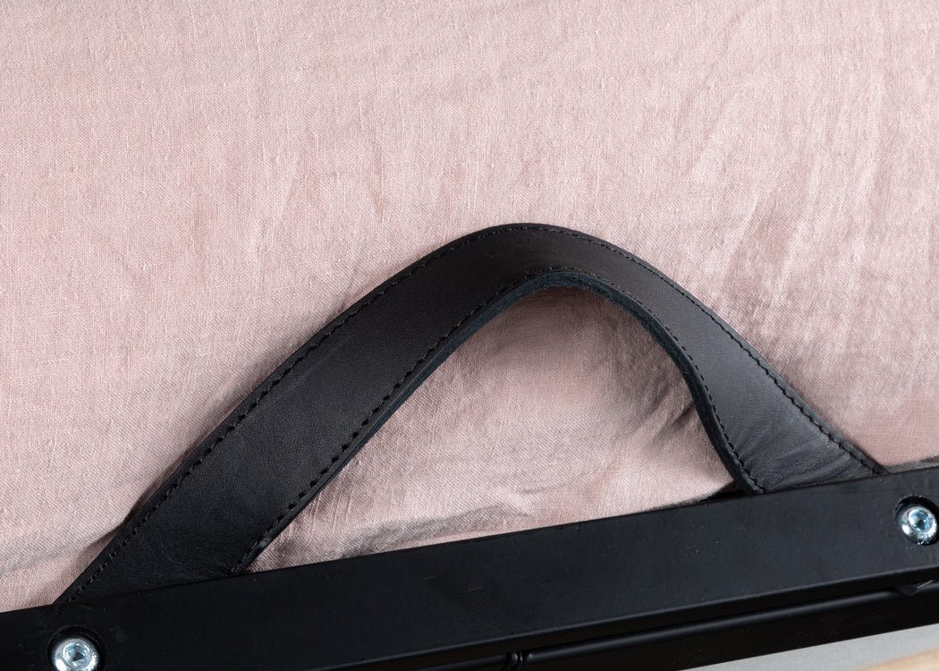 Pillow Storage Bed Double / No Storage / Luxury Leather Anthracite