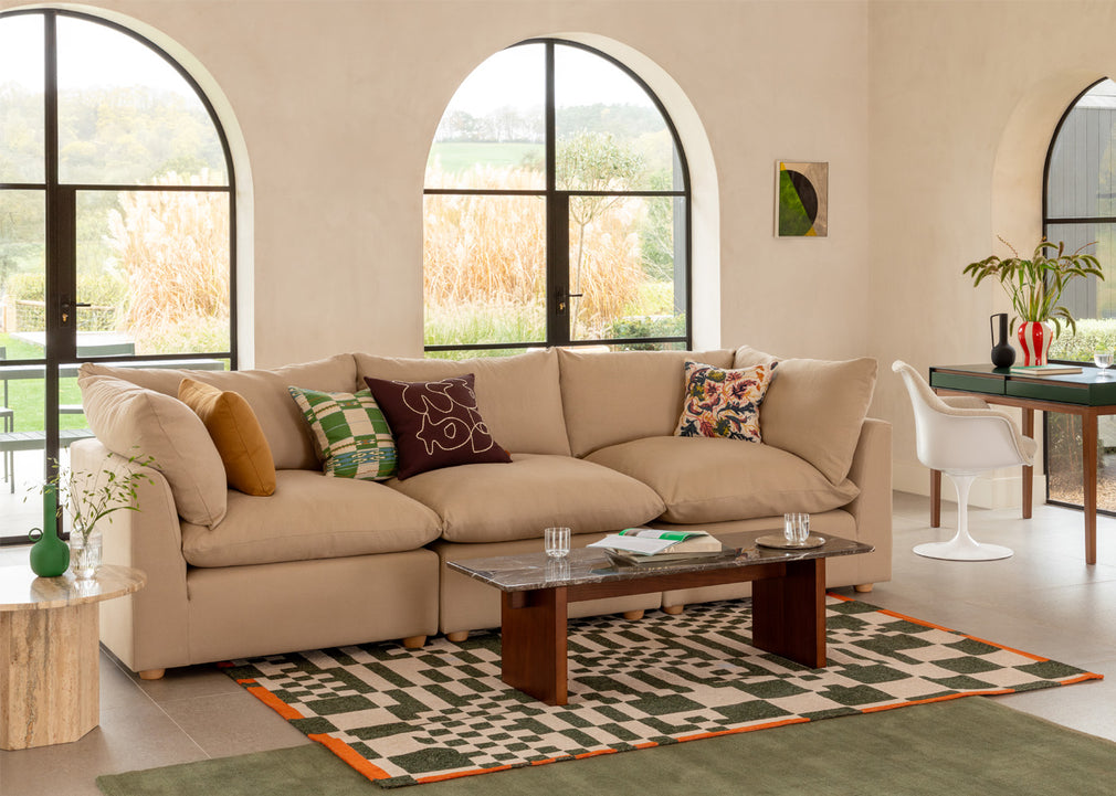 Astrid Single Unit Boucle Tweed Citrine / Natural Beech