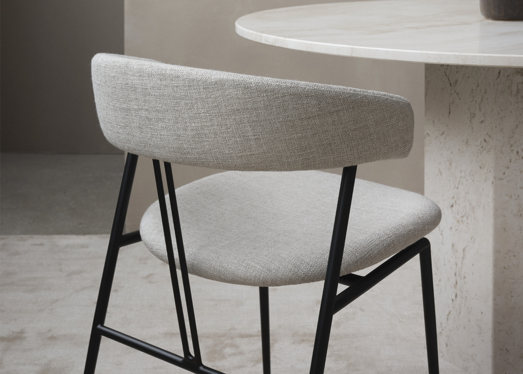 Violin Upholstered Dining Chair Dedar Karakorum 004