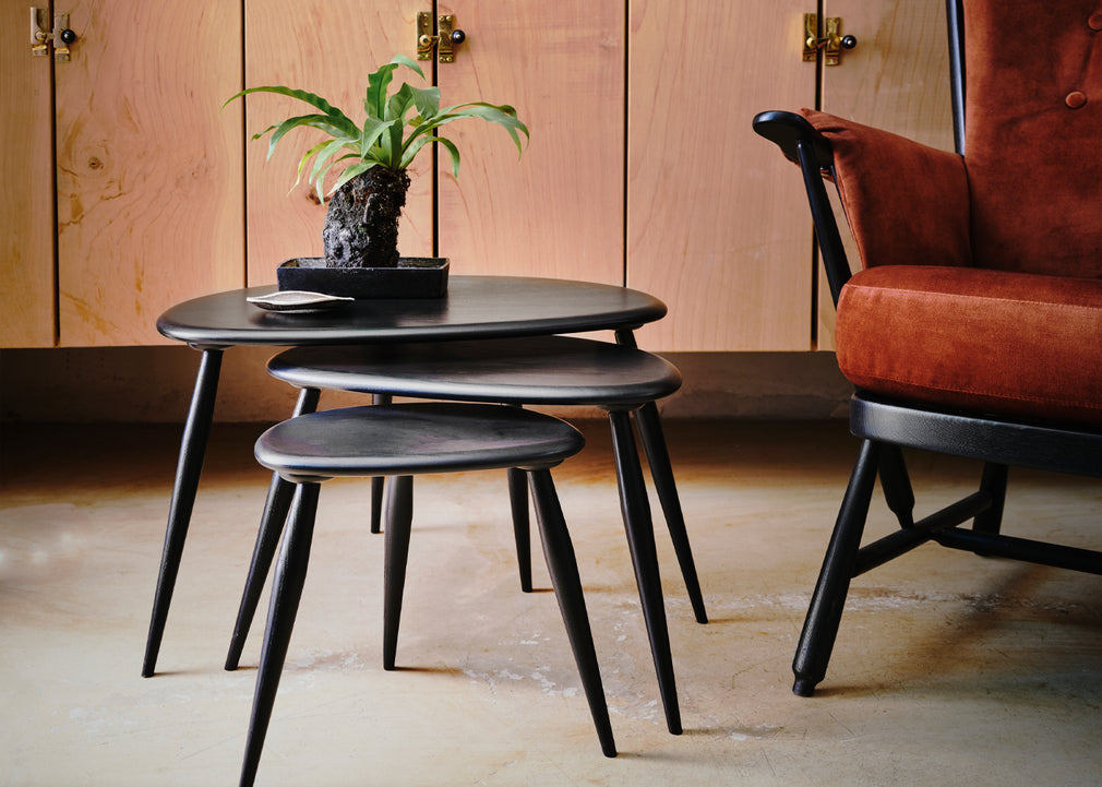 Pebble Pair of Coffee Tables Vintage Ash