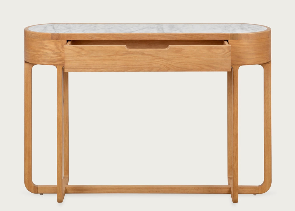 Anais Console with Marble Top Walnut
