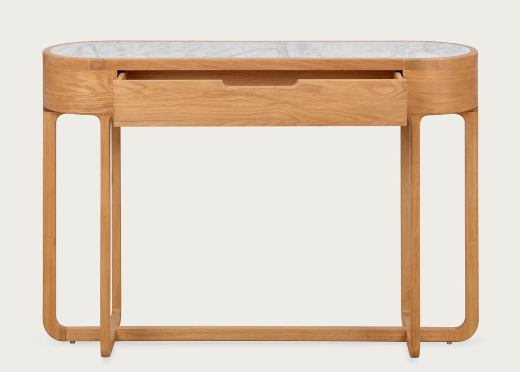 Anais Console with Marble Top Walnut