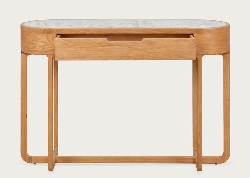 Anais Console with Marble Top Walnut