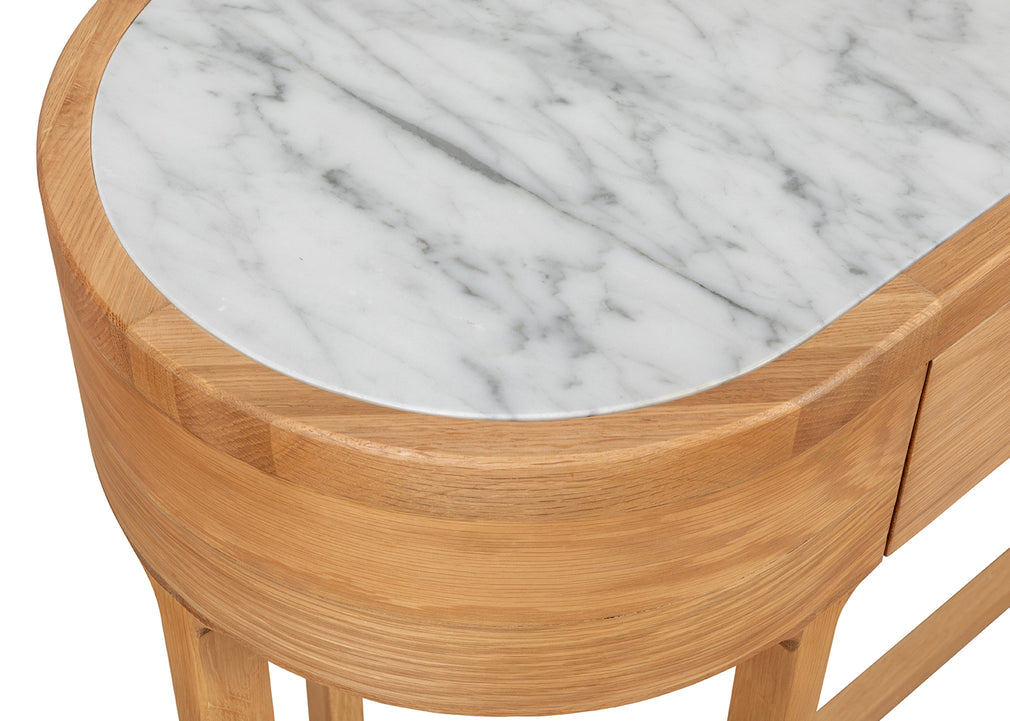 Anais Console with Marble Top Walnut