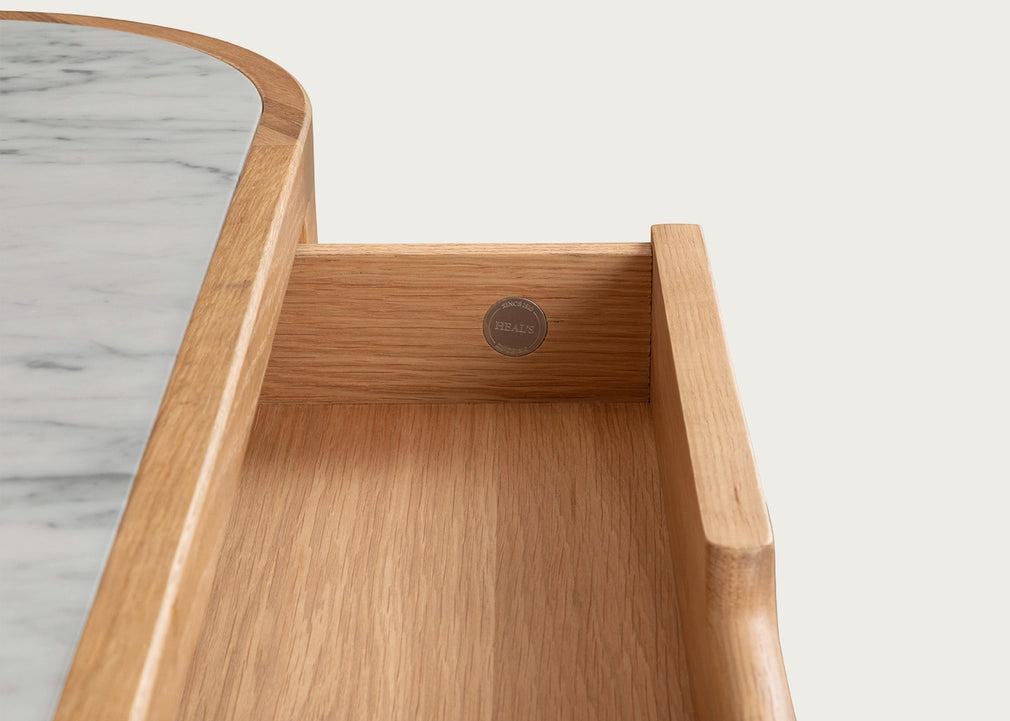Anais Console with Marble Top Walnut