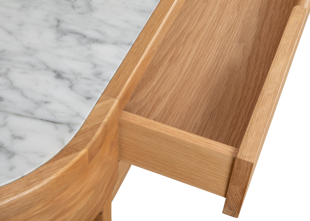 Anais Console with Marble Top Walnut