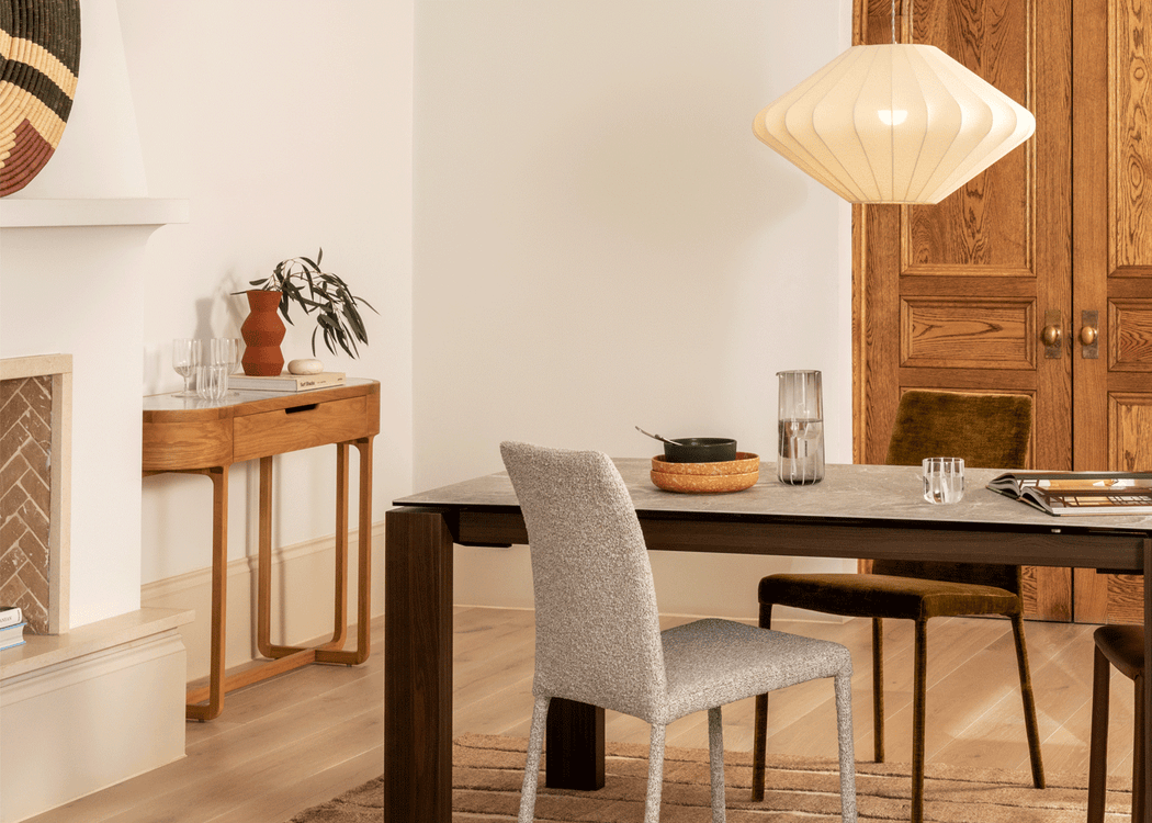 Anais Console with Marble Top Walnut
