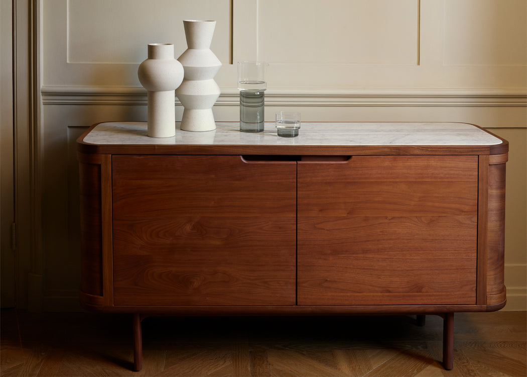 Anais Sideboard with Marble Top Walnut