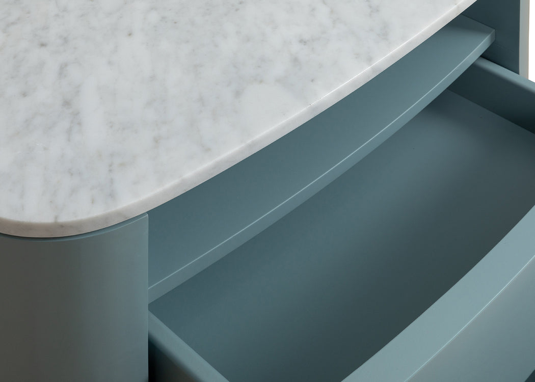 Florian Bedside Table Oak & Travertine