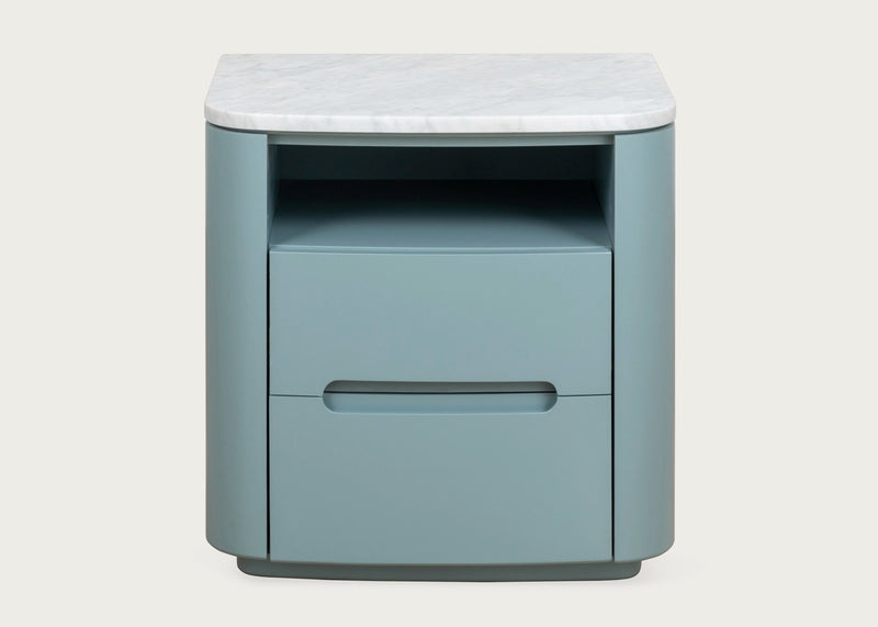 Florian Bedside Table Oak & Travertine