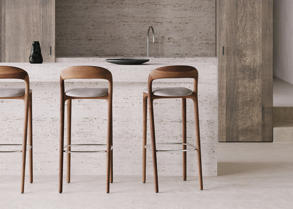 Neva Light Counter Stool Walnut No Upholstery