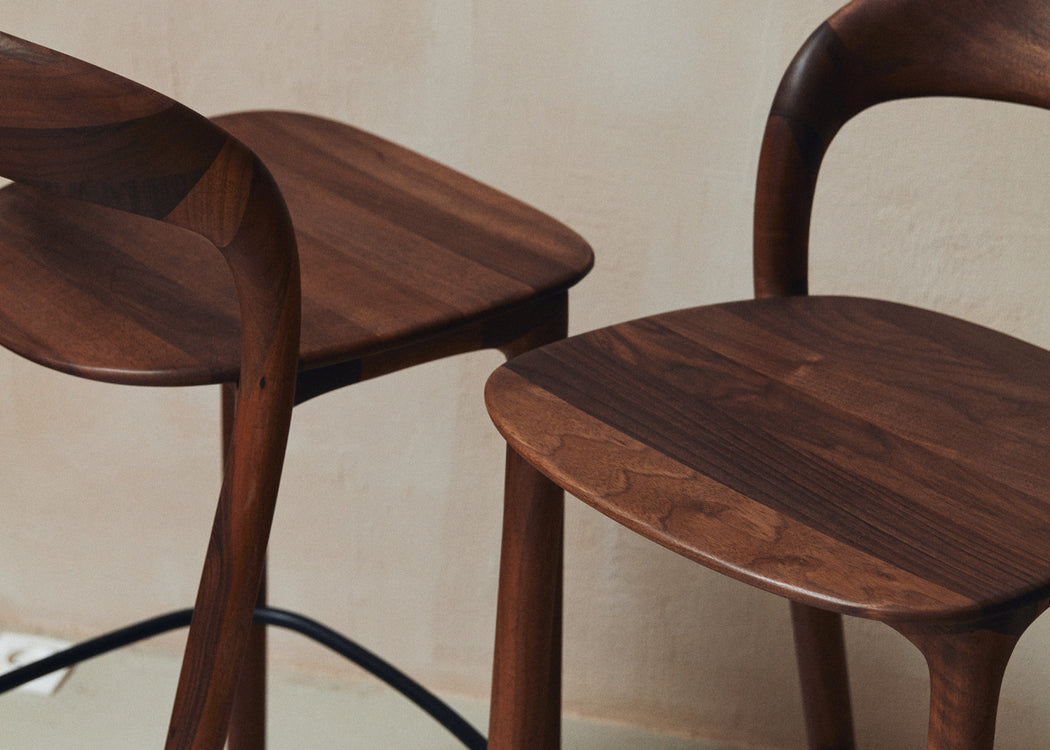 Neva Light Counter Stool Walnut No Upholstery