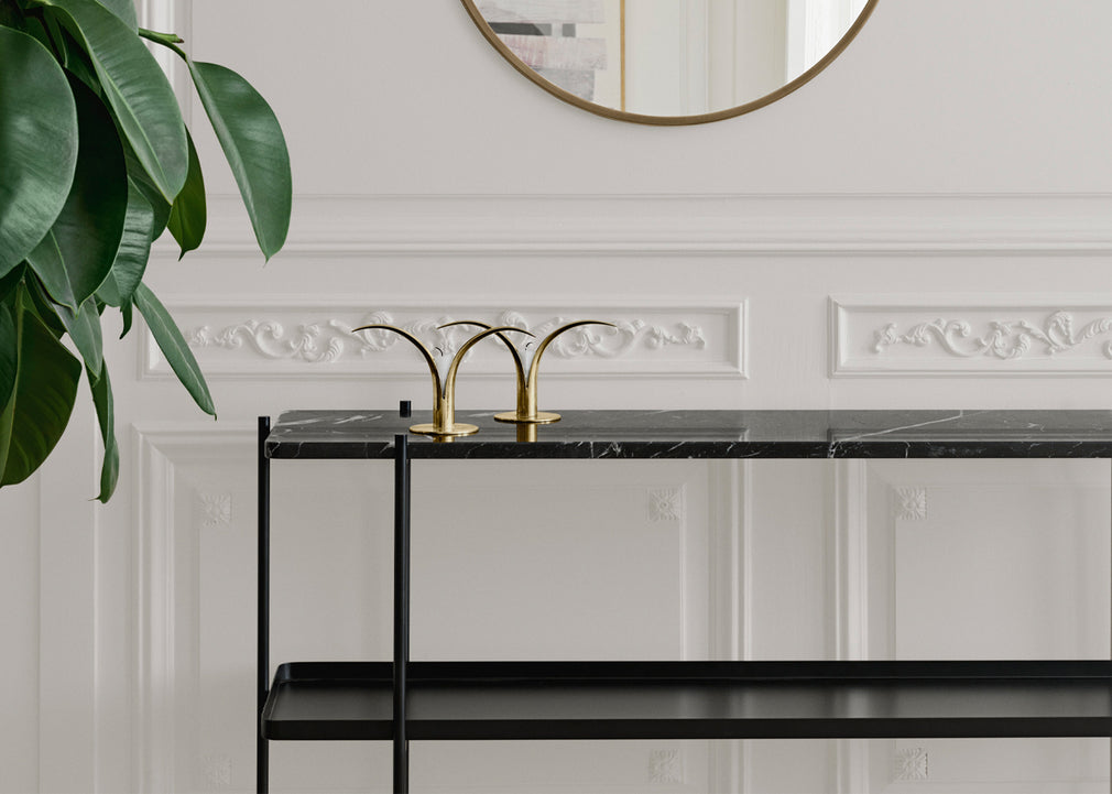TS Console Table Grey Emperador Marble