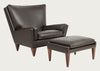 V11 Lounge Chair Smooth Leather Coffee