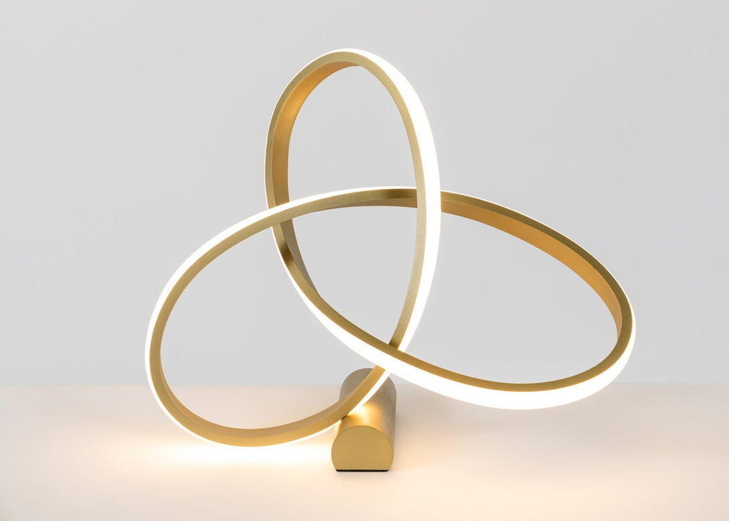 Ribbon LED Table Lamp Satin Gold