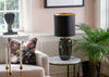 Vega Table Lamp Grey & Brass with Black Shade