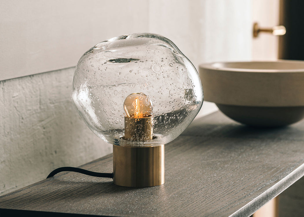 Crystal Stone Table Lamp Cocoa / Black