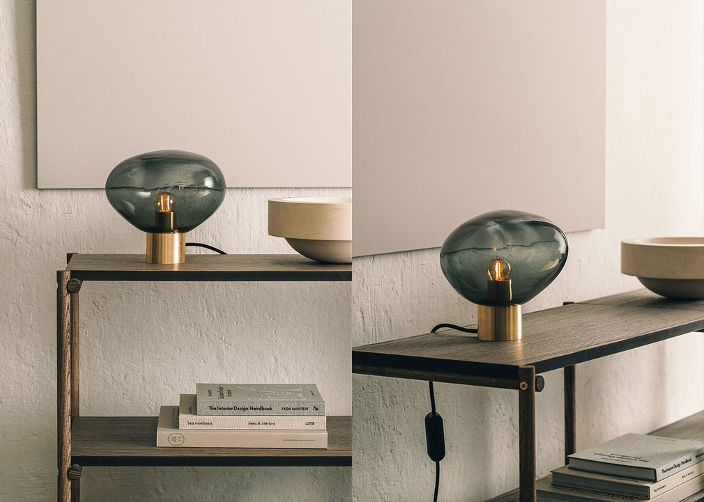 Crystal Stone Table Lamp Cocoa / Black