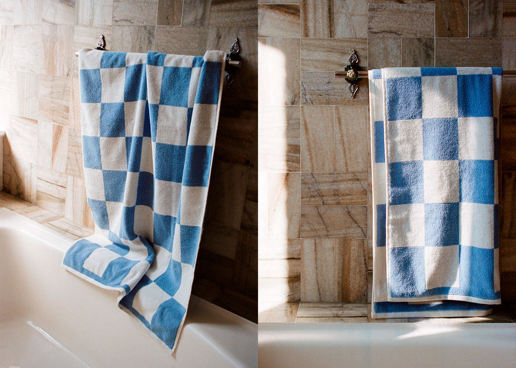 Check Bath Towel Matcha