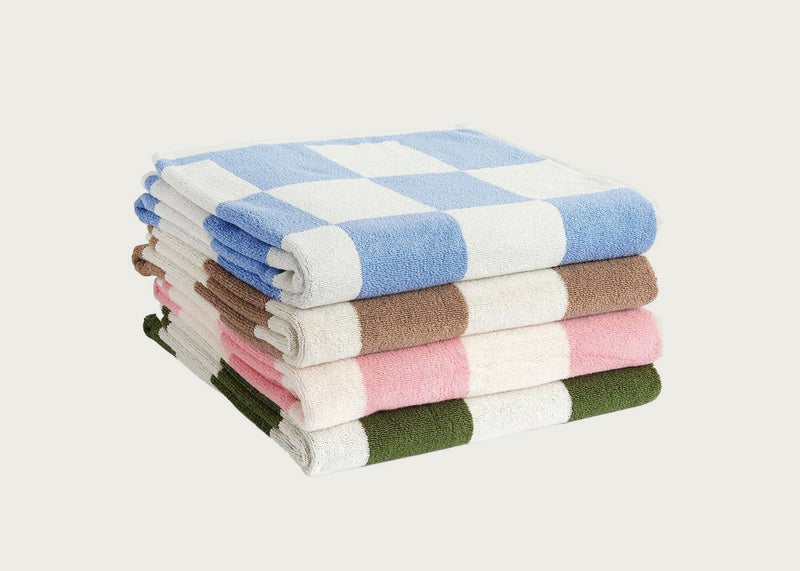 Check Bath Towel Matcha