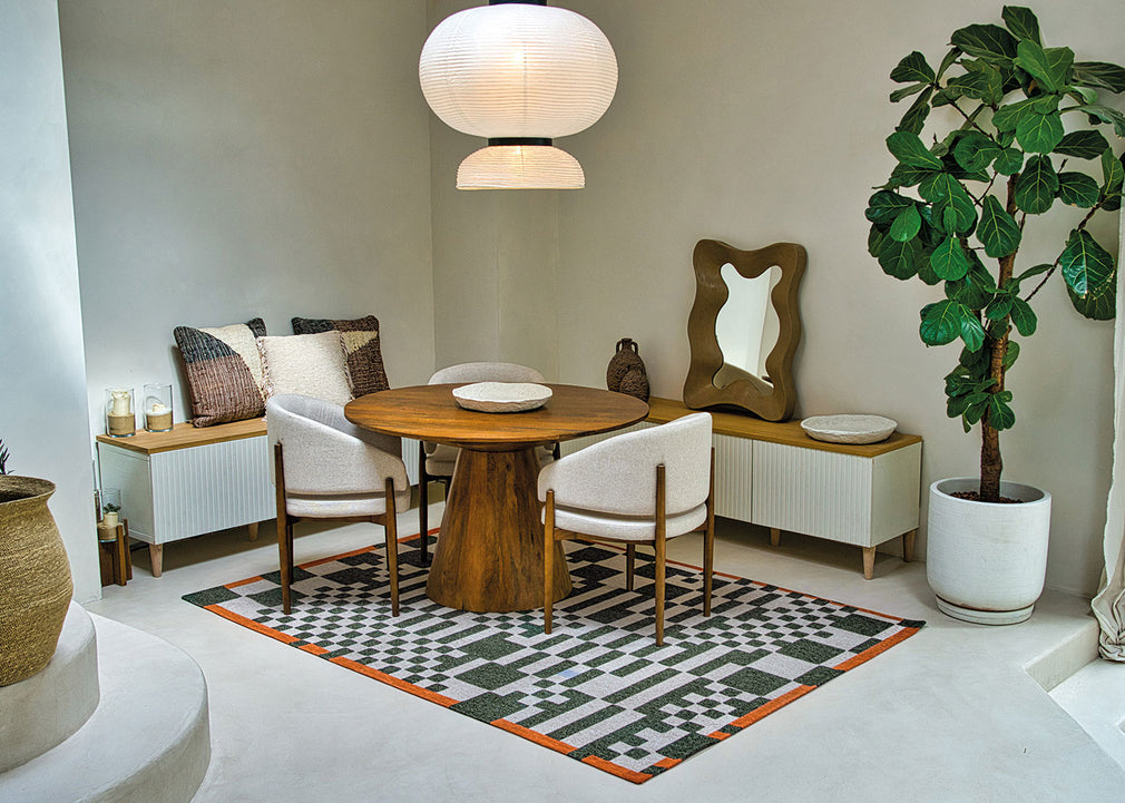 Chess Rug Deep Green 170cm x 240cm