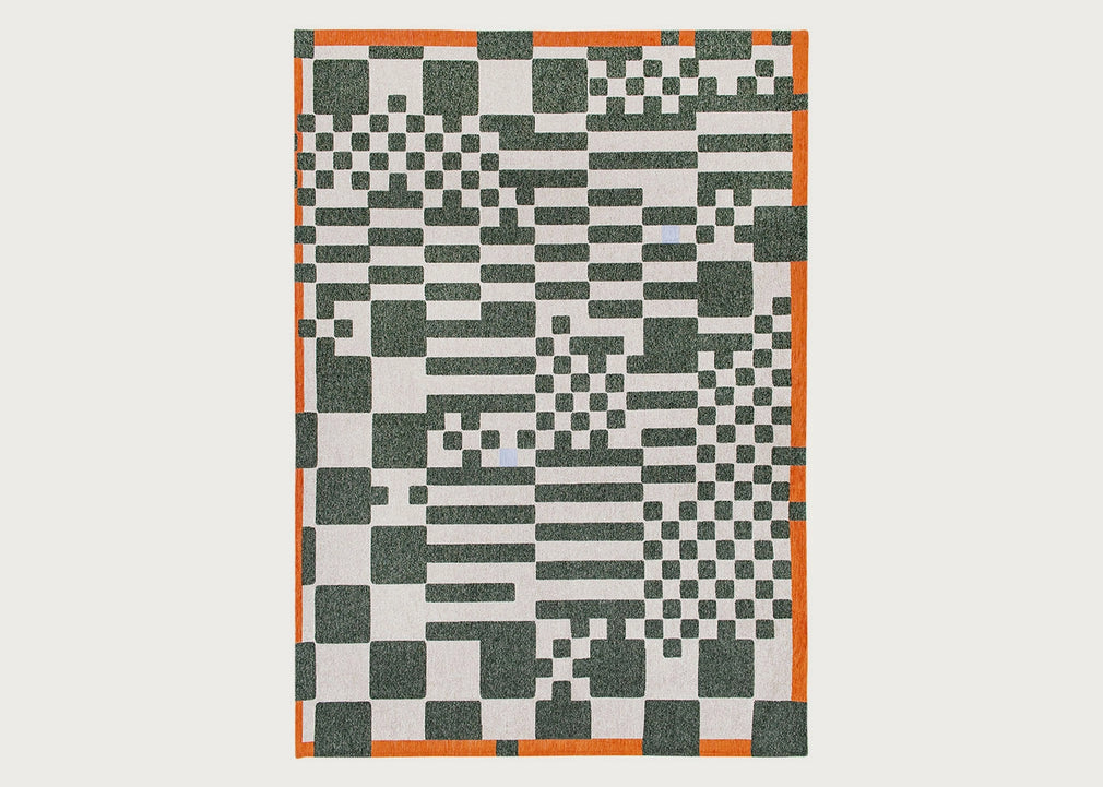 Chess Rug Deep Green 170cm x 240cm