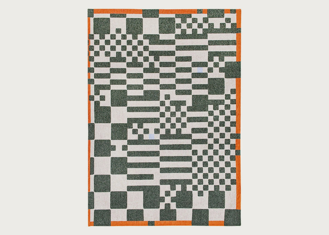 Chess Rug Deep Green 170cm x 240cm