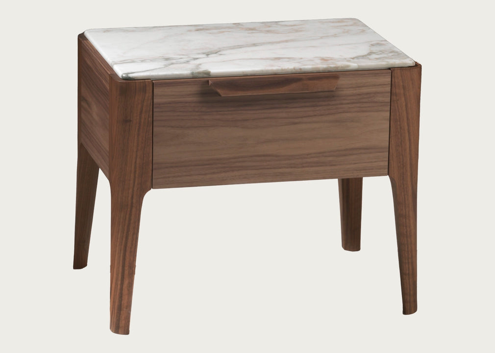 Ziggy Night 1 Bedside Table White Calacatta Gold