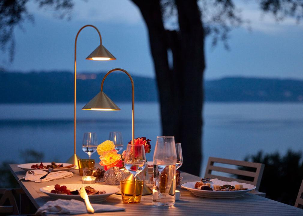 Grasp LED IP44 Portable Table Lamp Medium / Matt Black