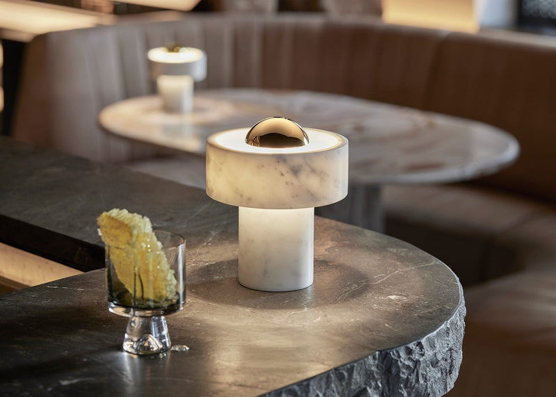 Stone LED Portable Table Lamp Gold