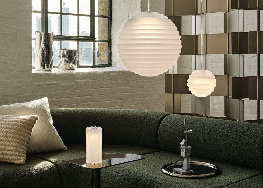 Press LED Sphere Pendant Light Large / Clear