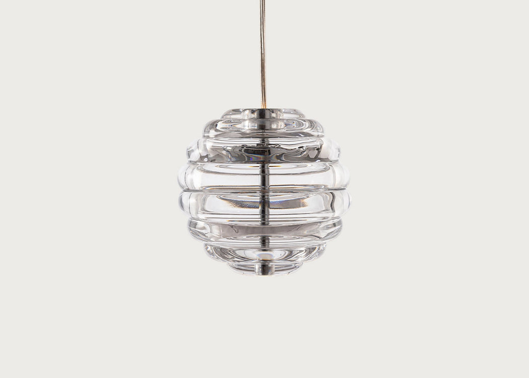 Press LED Sphere Pendant Light Large / Clear