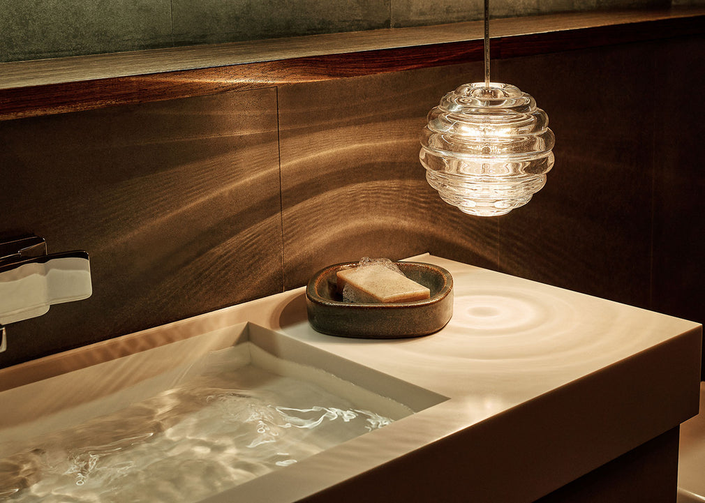 Press LED Sphere Pendant Light Large / Clear
