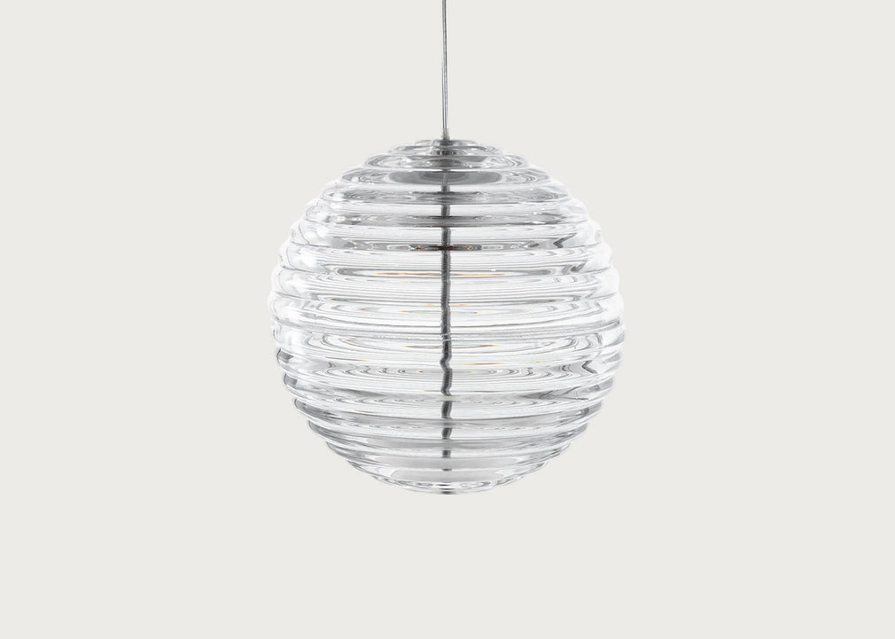Press LED Sphere Pendant Light Large / Clear