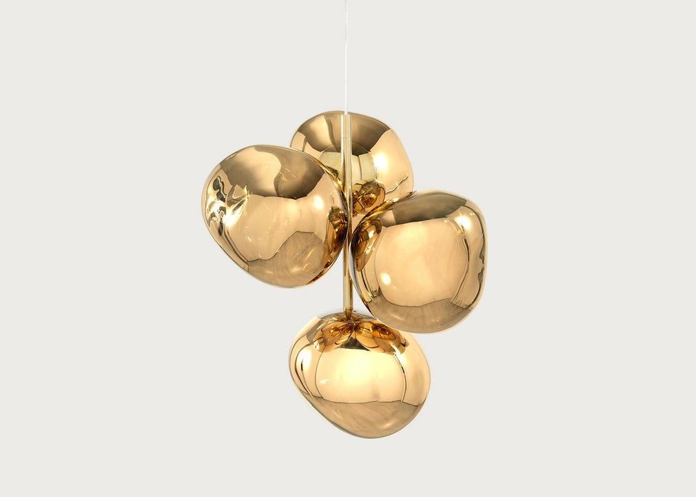 Melt LED Chandelier Light Mini Opal Silver
