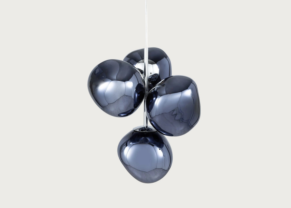 Melt LED Chandelier Light Mini Opal Silver