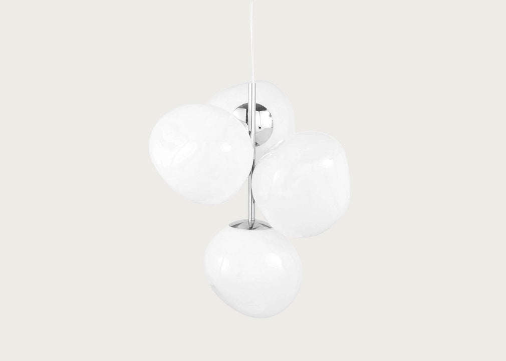 Melt LED Chandelier Light Mini Opal Silver