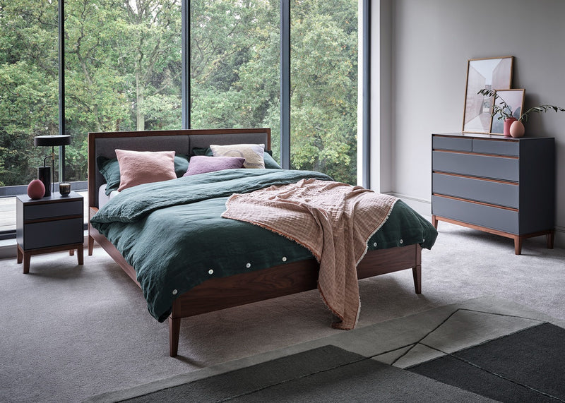 Lars 5 Drawer Chest Grey & Walnut