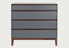 Lars 5 Drawer Chest Grey & Walnut