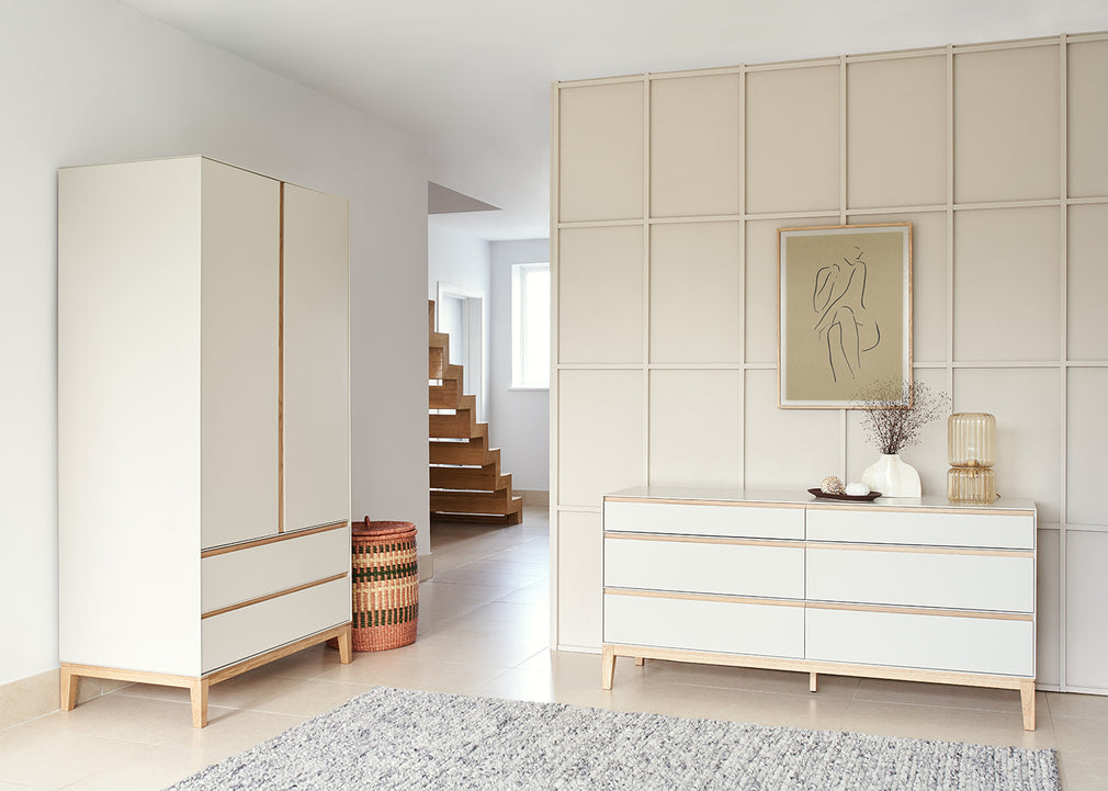 Lars 6 Drawer Chest Wide Grey