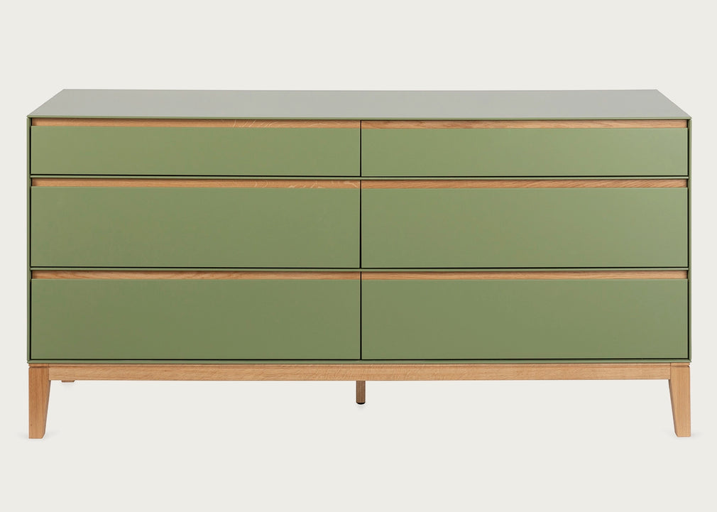 Lars 6 Drawer Chest Wide Grey
