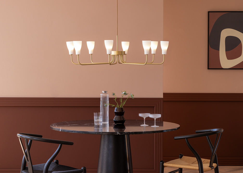 Ophelia 8 Arm Chandelier Pendant Light Matt Black
