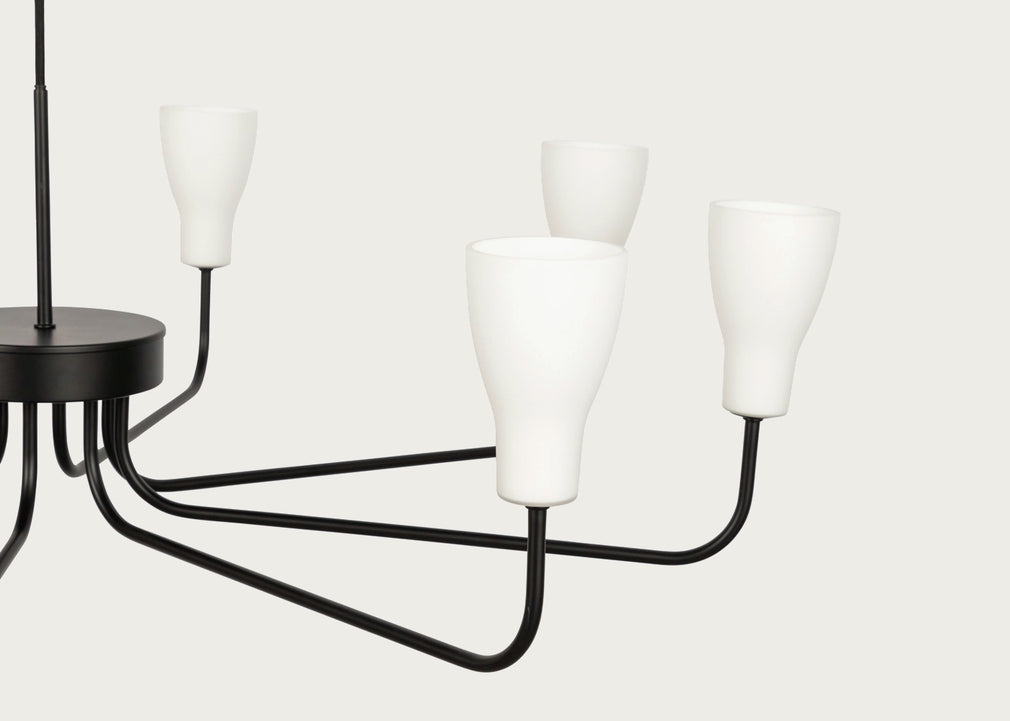 Ophelia 8 Arm Chandelier Pendant Light Matt Black