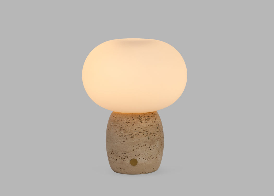 Pebble LED Portable Table Lamp Travertine