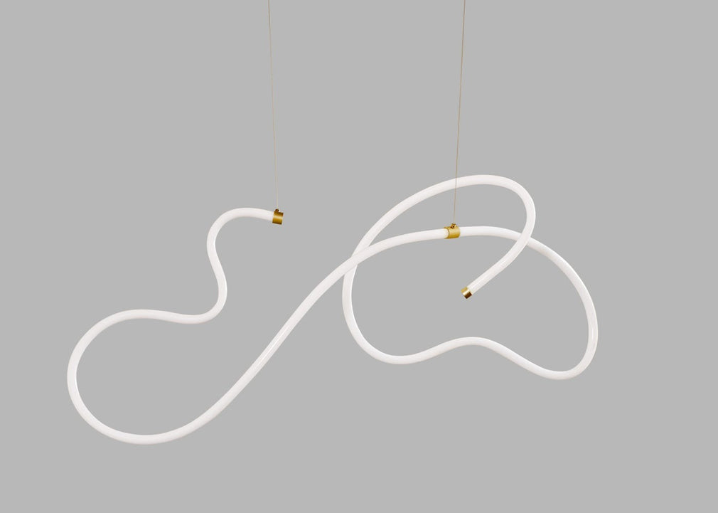 Squiggle LED Pendant Light Brass