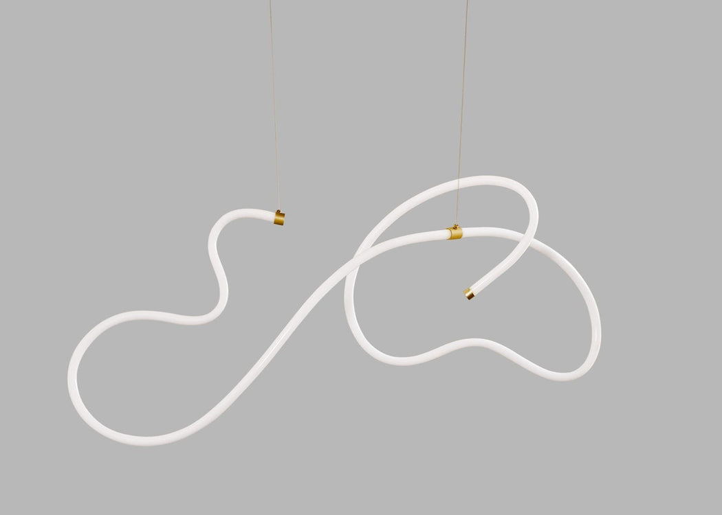 Squiggle LED Pendant Light Brass