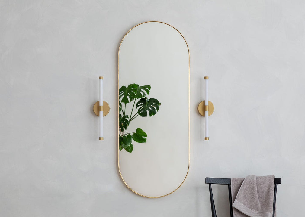 Tubular LED Bathroom Wall Light IP44 Gold
