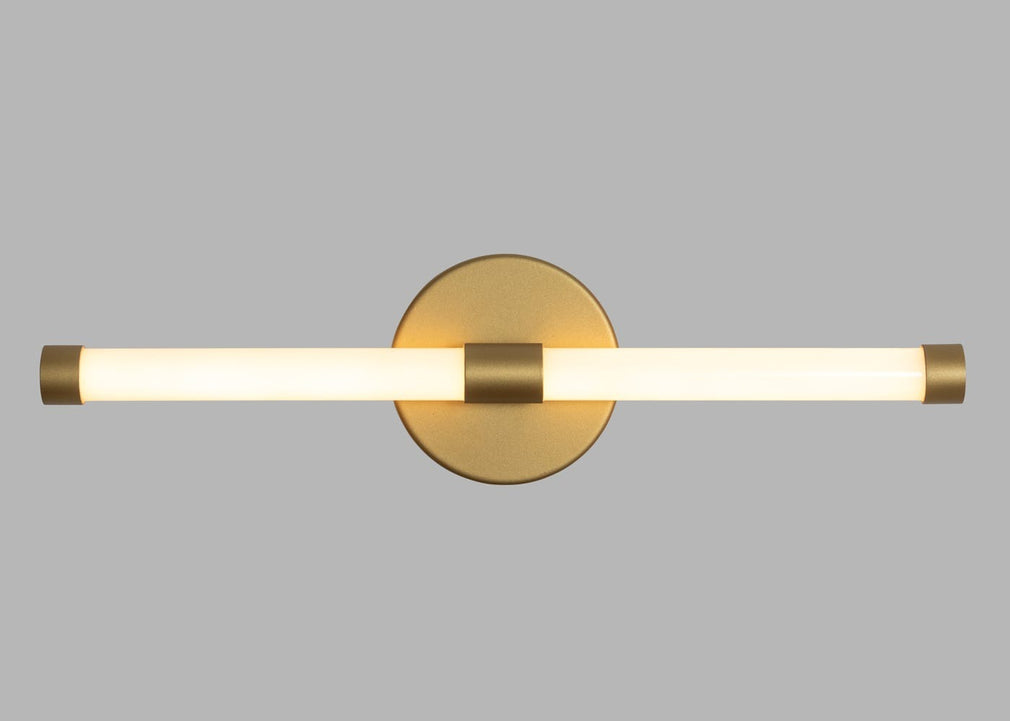 Tubular LED Bathroom Wall Light IP44 Gold