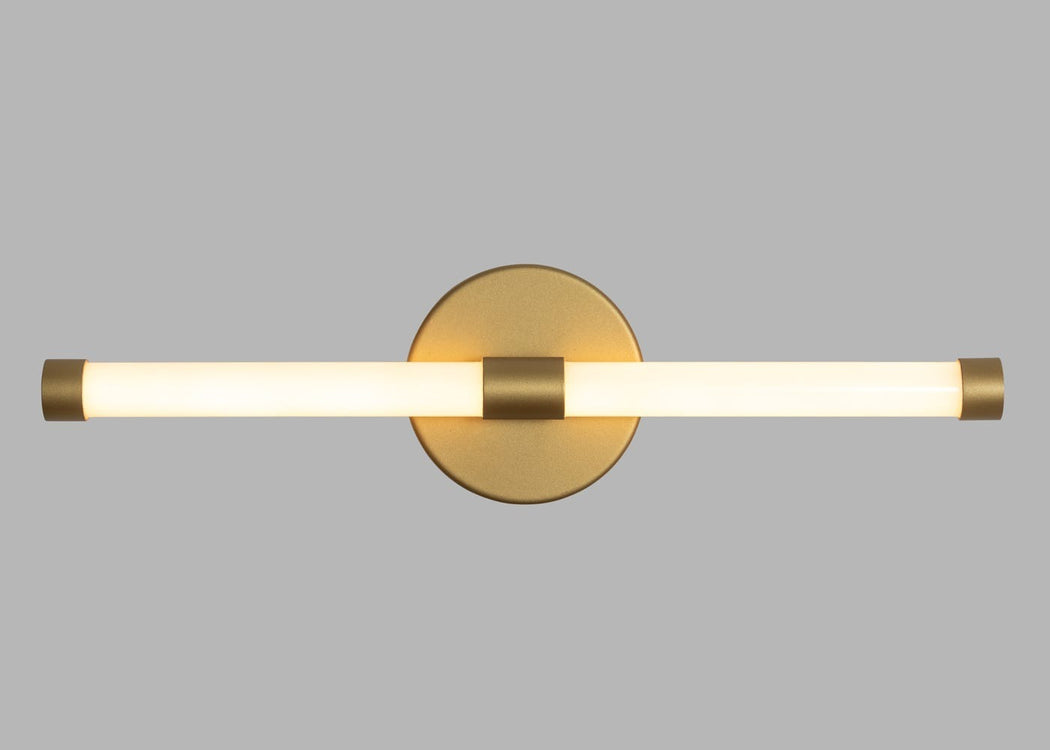 Tubular LED Bathroom Wall Light IP44 Gold