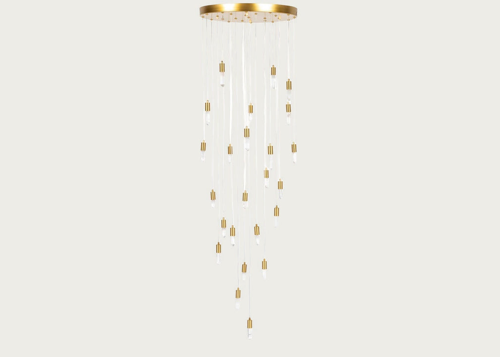Rock Crystal LED Chandelier Pendant Light Large